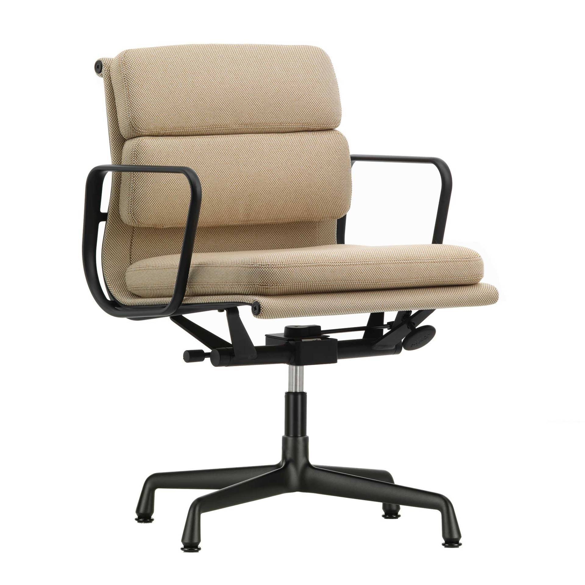 Vitra - EA 231 Soft Pad Aluminium Chair Bürostuhl - papyrus, creme/Laser RE (100% recyceltes Polyester)/Gestell Aluminium pulverbeschichtet schwarz/Bx von Vitra
