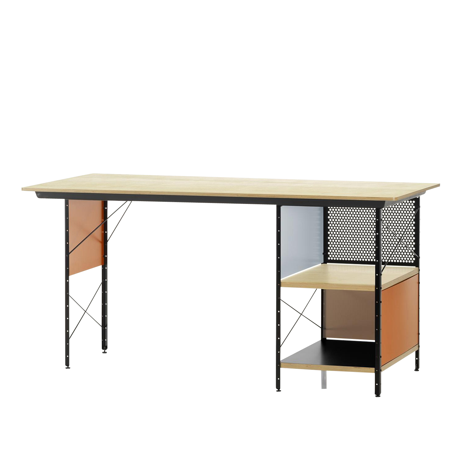 Vitra - Eames Desk Unit EDU Schreibtisch - ahorn/multicolor/Gestell schwarz von Vitra