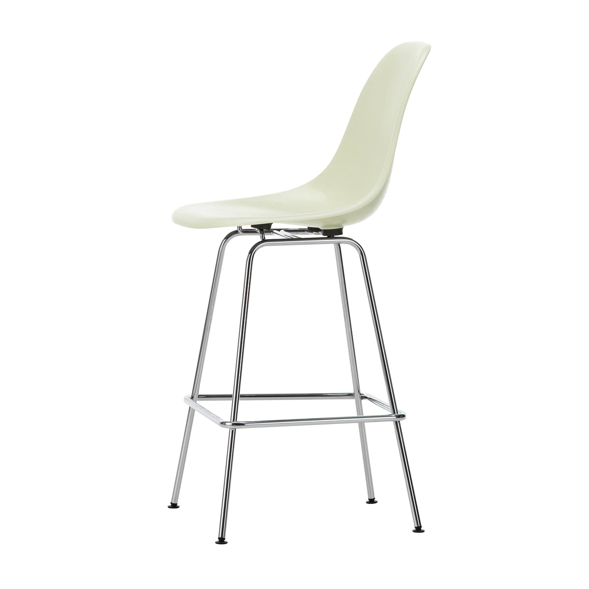 Vitra Eames Fiberglass Barstuhl Medium Verchromt Parchment Filzgleiter Gleiter B-Ware Vitra Eames Fiberglass Barstuhl Medium Verchromt Parchment Filzgleiter Gleiter B-Ware von Vitra