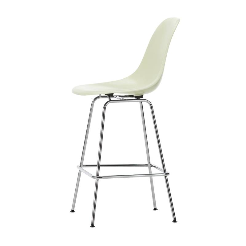 Vitra   Eames Fiberglass Barstuhl Medium Verchromt Parchment Filzgleiter Gleiter B-Ware von Vitra