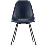 Vitra - Eames Fiberglass Side Chair DSX, basic dark / Eames navy blue (Filzgleiter basic dark) von Vitra