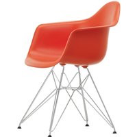 Vitra - Eames Plastic Armchair DAR RE, verchromt / poppy red (Filzgleiter basic dark) von Vitra