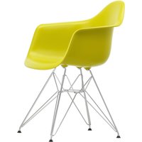 Vitra - Eames Plastic Armchair DAR RE, verchromt / senf  (Filzgleiter basic dark) von Vitra