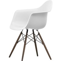 Vitra - Eames Plastic Armchair DAW RE, Ahorn dunkel / baumwollweiß (Filzgleiter basic dark) von Vitra