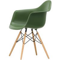 Vitra - Eames Plastic Armchair DAW RE, Esche honigfarben / forest (Filzgleiter weiß) von Vitra