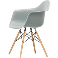 Vitra - Eames Plastic Armchair DAW RE, Esche honigfarben / hellgrau (Filzgleiter weiß) von Vitra