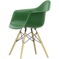 Vitra - Eames Plastic Armchair DAW RE, Esche honigfarben / smaragd (Filzgleiter basic dark) von Vitra
