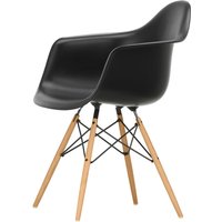 Vitra - Eames Plastic Armchair DAW RE, Esche honigfarben / tiefschwarz (Filzgleiter weiß) von Vitra