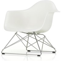 Vitra - Eames Plastic Armchair LAR, verchromt / weiß (Filzgleiter basic dark) von Vitra