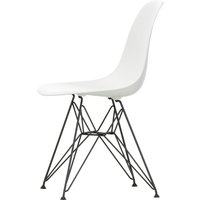 Vitra - Eames Plastic Side Chair DSR, basic dark / weiß (Kunststoffgleiter basic dark) von Vitra