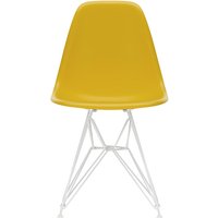 Vitra - Eames Plastic Side Chair DSR, weiß / senf (Filzgleiter weiß) von Vitra