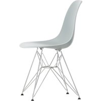 Vitra - Eames Plastic Side Chair DSR RE, verchromt / hellgrau (Filzgleiter basic dark) von Vitra