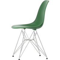 Vitra - Eames Plastic Side Chair DSR RE, verchromt / smaragd (Filzgleiter basic dark) von Vitra