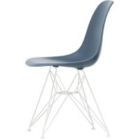 Vitra - Eames Plastic Side Chair DSR RE, weiß / meerblau (Filzgleiter weiß) von Vitra