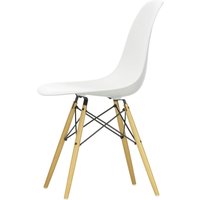 Vitra - Eames Plastic Side Chair DSW, Ahorn gelblich / weiß (Filzgleiter weiß) von Vitra