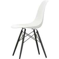 Vitra - Eames Plastic Side Chair DSW, Ahorn schwarz / weiß (Filzgleiter basic dark) von Vitra