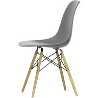 Vitra - Eames Plastic Side Chair DSW, Esche honigfarben / granitgrau (Filzgleiter weiß) von Vitra