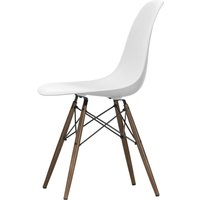 Vitra - Eames Plastic Side Chair DSW RE, Ahorn dunkel / baumwollweiß (Filzgleiter basic dark) von Vitra