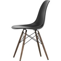 Vitra - Eames Plastic Side Chair DSW RE, Ahorn dunkel / tiefschwarz (Filzgleiter basic dark) von Vitra