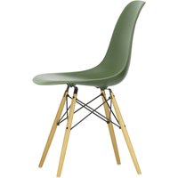 Vitra - Eames Plastic Side Chair DSW RE, Ahorn gelblich / forest (Filzgleiter weiß) von Vitra