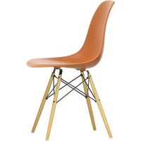 Vitra - Eames Plastic Side Chair DSW RE, Ahorn gelblich / rostorange (Filzgleiter weiß) von Vitra