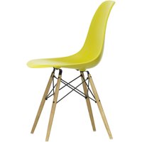 Vitra - Eames Plastic Side Chair DSW RE, Esche honigfarben / senf (Filzgleiter weiß) von Vitra