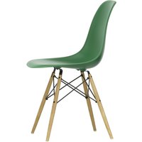 Vitra - Eames Plastic Side Chair DSW RE, Esche honigfarben / smaragd (Filzgleiter basic dark) von Vitra