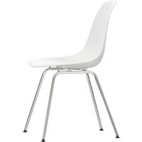 Vitra - Eames Plastic Side Chair DSX, verchromt / weiß (Filzgleiter basic dark) von Vitra