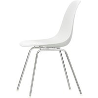 Vitra - Eames Plastic Side Chair DSX, verchromt / weiß (Filzgleiter weiß) von Vitra