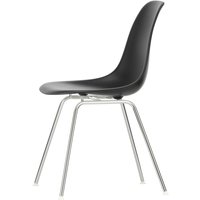 Vitra - Eames Plastic Side Chair DSX RE, verchromt / tiefschwarz (Filzgleiter basic dark) von Vitra