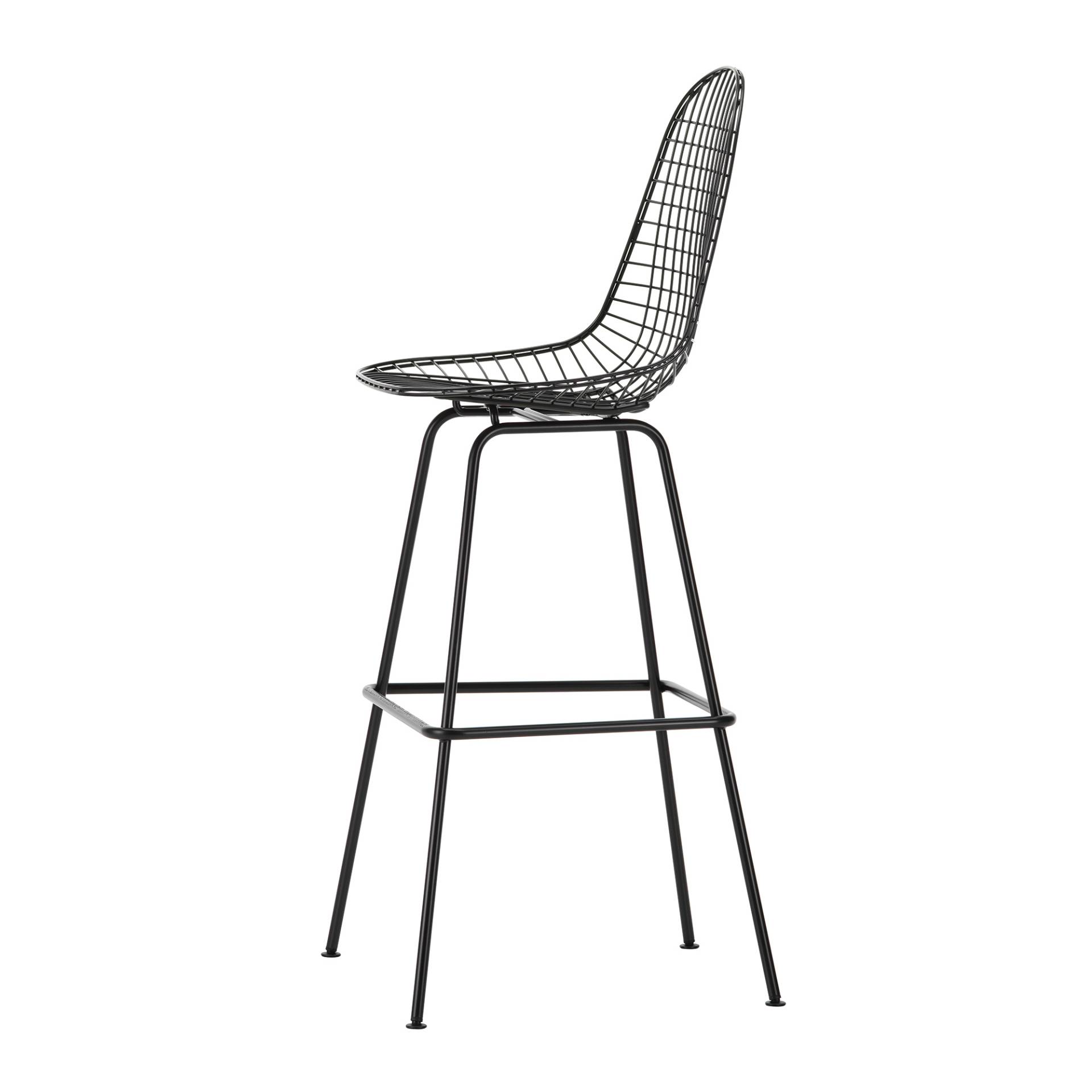 Vitra - Eames Wire Barstuhl hoch - basic dark/pulverbeschichtet/ outdoorfähig/BxHxT 55,5x112,5x53cm/mit Filzgleitern von Vitra