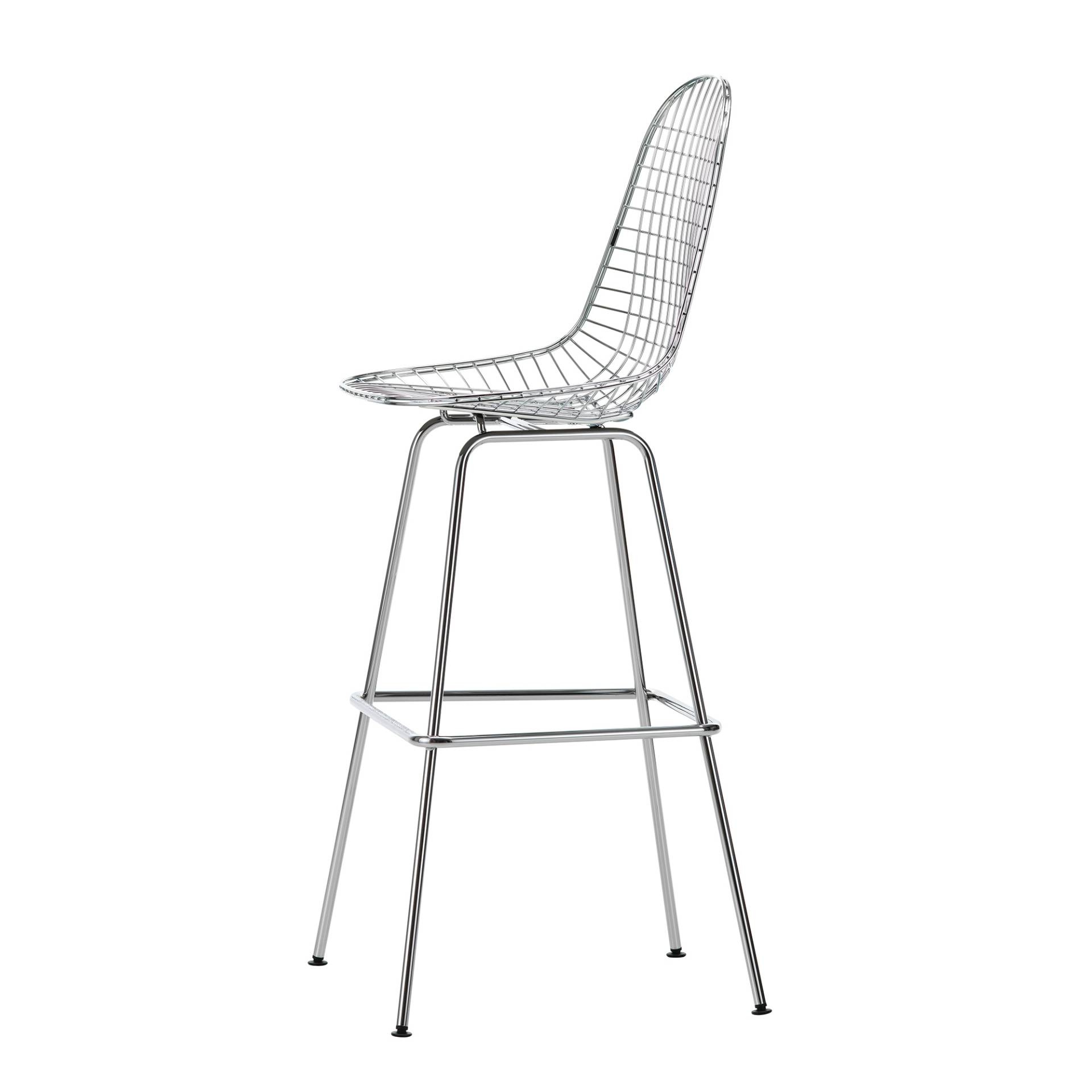 Vitra - Eames Wire Barstuhl hoch - chrom/verchromt/BxHxT 55,5x112,5x53cm/mit Filzgleitern von Vitra