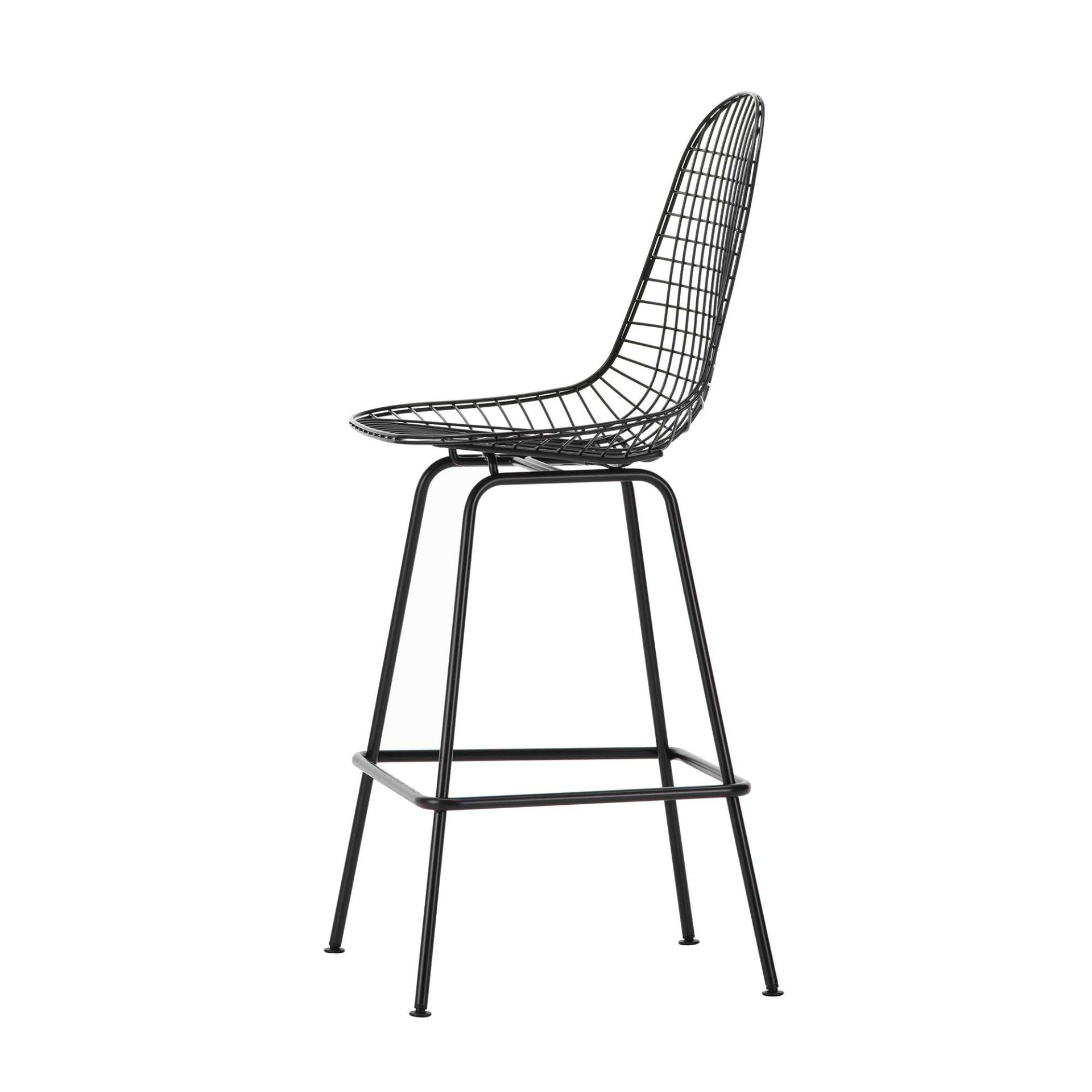 Vitra - Eames Wire Barstuhl medium - basic dark/pulverbeschichtet/ outdoorfähig/BxHxT  51,5x50,5x111cm/mit Filzgleitern von Vitra