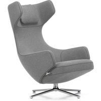 Vitra - Grand Repos Sessel, Cosy 2 hellgrau (01 kieselgrau), Aluminium poliert (Filzgleiter) von Vitra