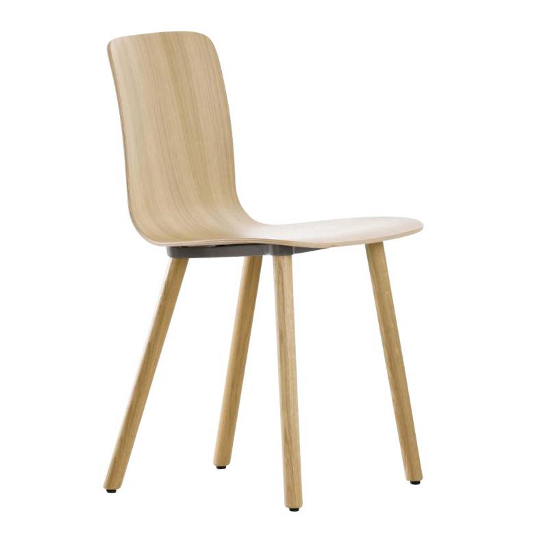 Vitra - Hal Ply Wood Stuhl - eiche hell/mit Filzgleitern von Vitra