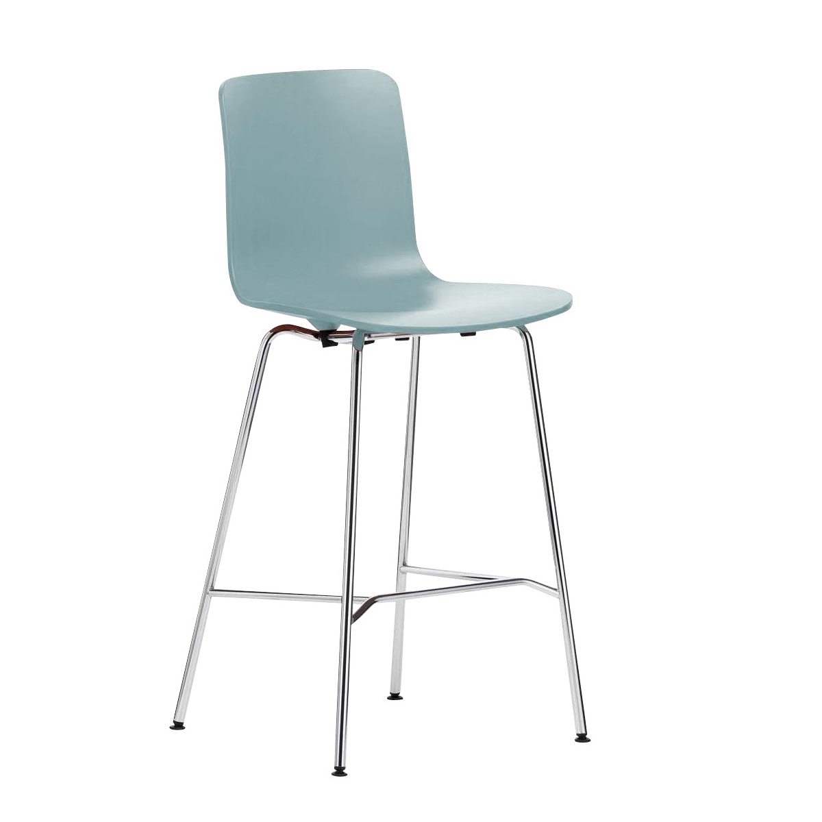 Vitra - Hal RE barhocker medium - eisgrau/Sitzschale Polypropylen/Gestell Stahl verchromt/BxHxT 49,5x100,5x49cm/ mit Filzgleitern von Vitra