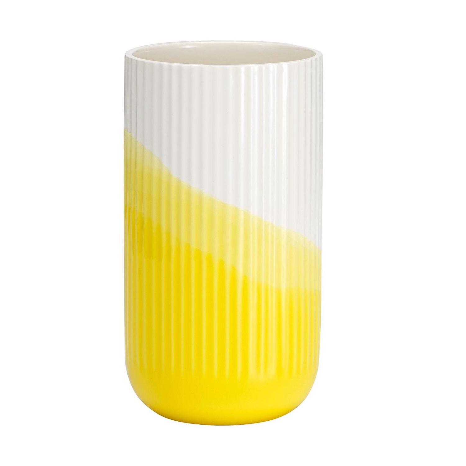 Vitra - Herringbone Vase geriffelt - gelb/glasiert/H 25cm / Ø 13,3cm von Vitra