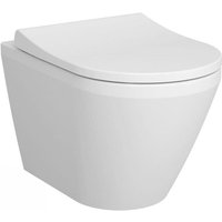 Vitra - Integra Wand-WC ohne Spülrand + Toilettensitz mit Fallbremse aus Duroplast (7041-003-6285) von Vitra