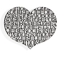 Vitra - Metal Wall Relief, International Love Heart, schwarz / weiß von Vitra