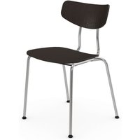Vitra - Moca Stuhl, Eiche dunkel / glanzchrom, Kunststoffgleiter von Vitra