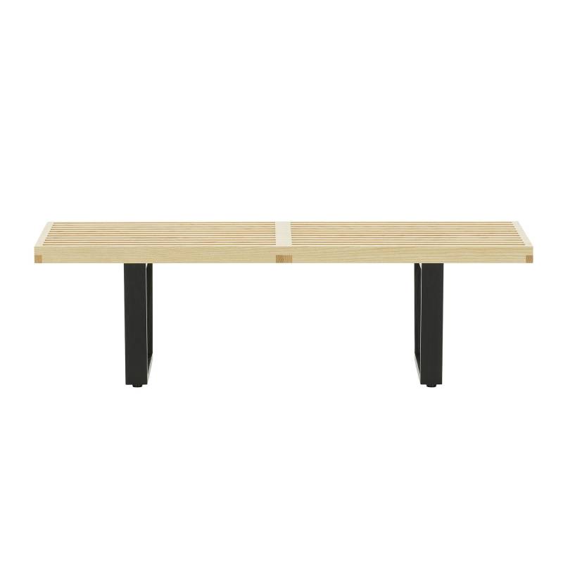 Vitra - Nelson Bank 122x46,9x35,3cm - natur/Holzlamellen/Gestell schwarz lackiert/LxBxH 122x46,9x35,3cm von Vitra