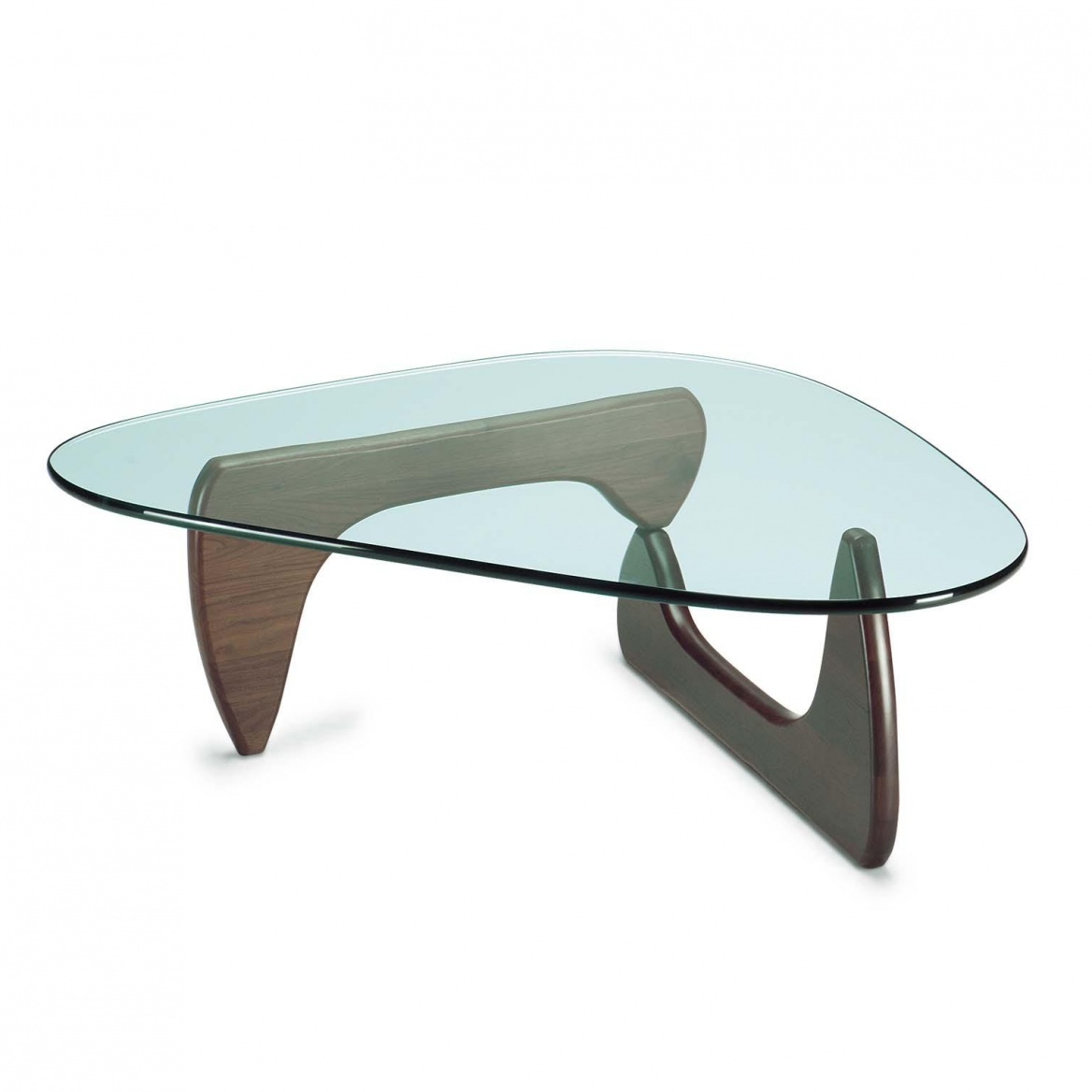 Vitra - Noguchi Coffee Table Beistelltisch - nussbaum/Glas/LxBxH 128x93x40cm von Vitra