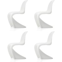 Vitra - Panton Chair, weiß (neue Höhe) (4er-Set) von Vitra