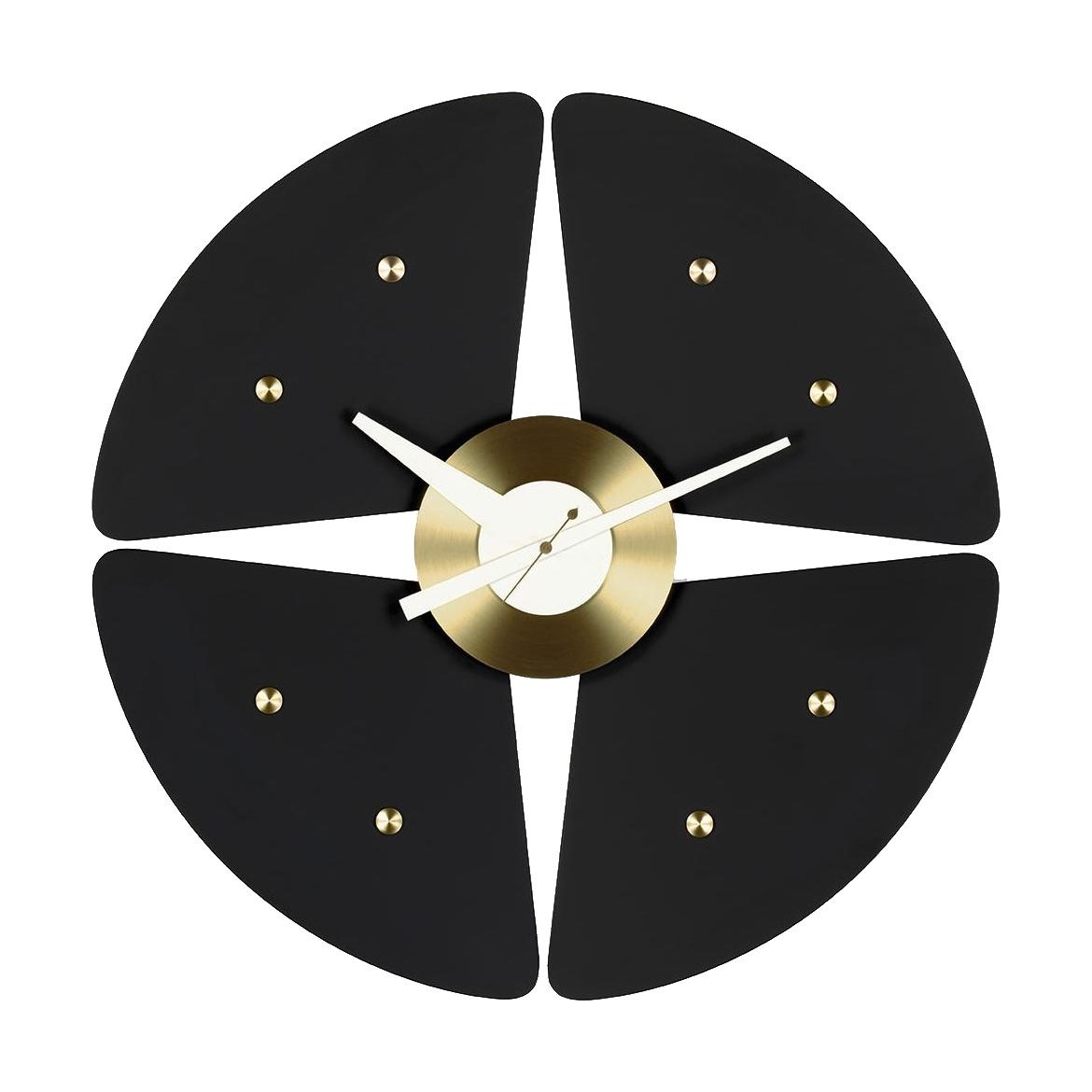 Vitra - Petal Clock Nelson Wanduhr - schwarz/messing/Ø44.8cm von Vitra