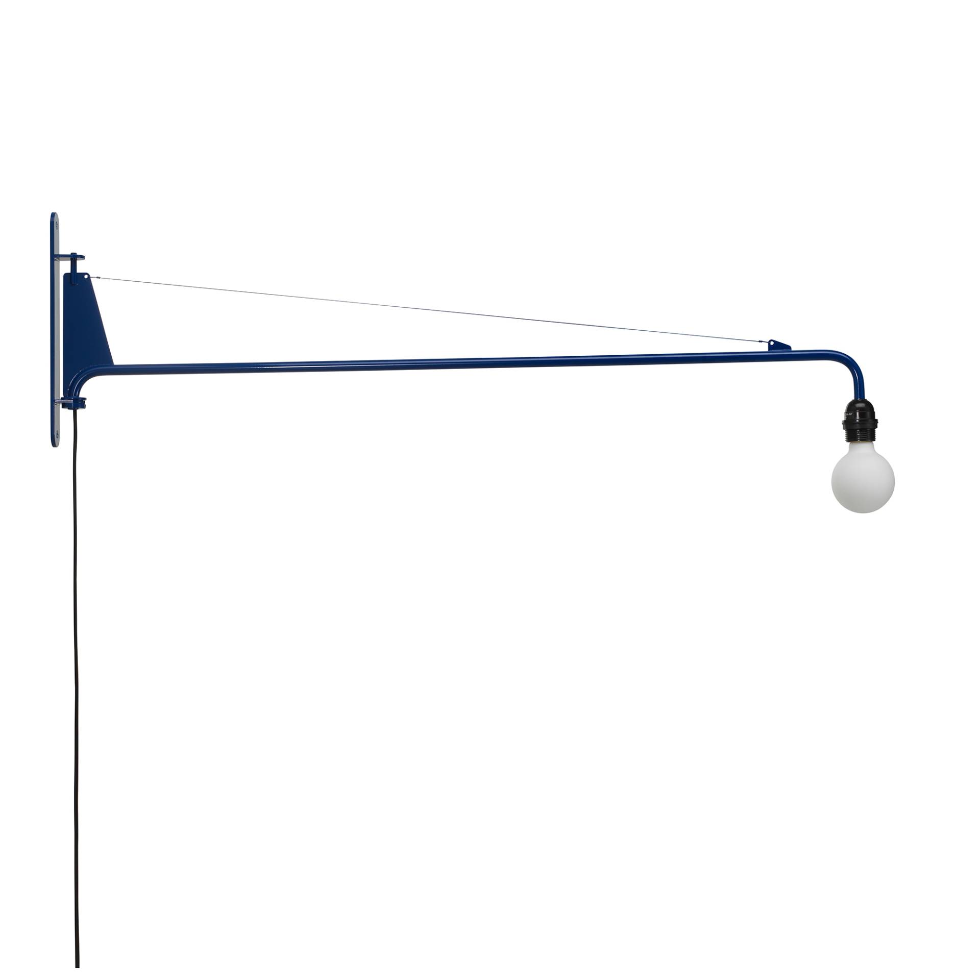 Vitra - Petite Potence Wandleuchte - Prouvé Marcoule blau/pulverbeschichtet/LxBxH 104x3,5x30cm/Schnurdimmer/inkl. Leuchtmittel von Vitra