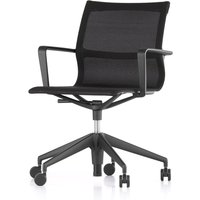 Vitra - Physix Studio Bürodrehstuhl, Bezug TrioKnit black pearl, Rahmen tiefschwarz, weiche Rollen von Vitra