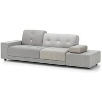 Vitra - Polder Sofa, Armlehne links / grau (Mix The Pebble Greys 04) (Knopset hell 01) von Vitra