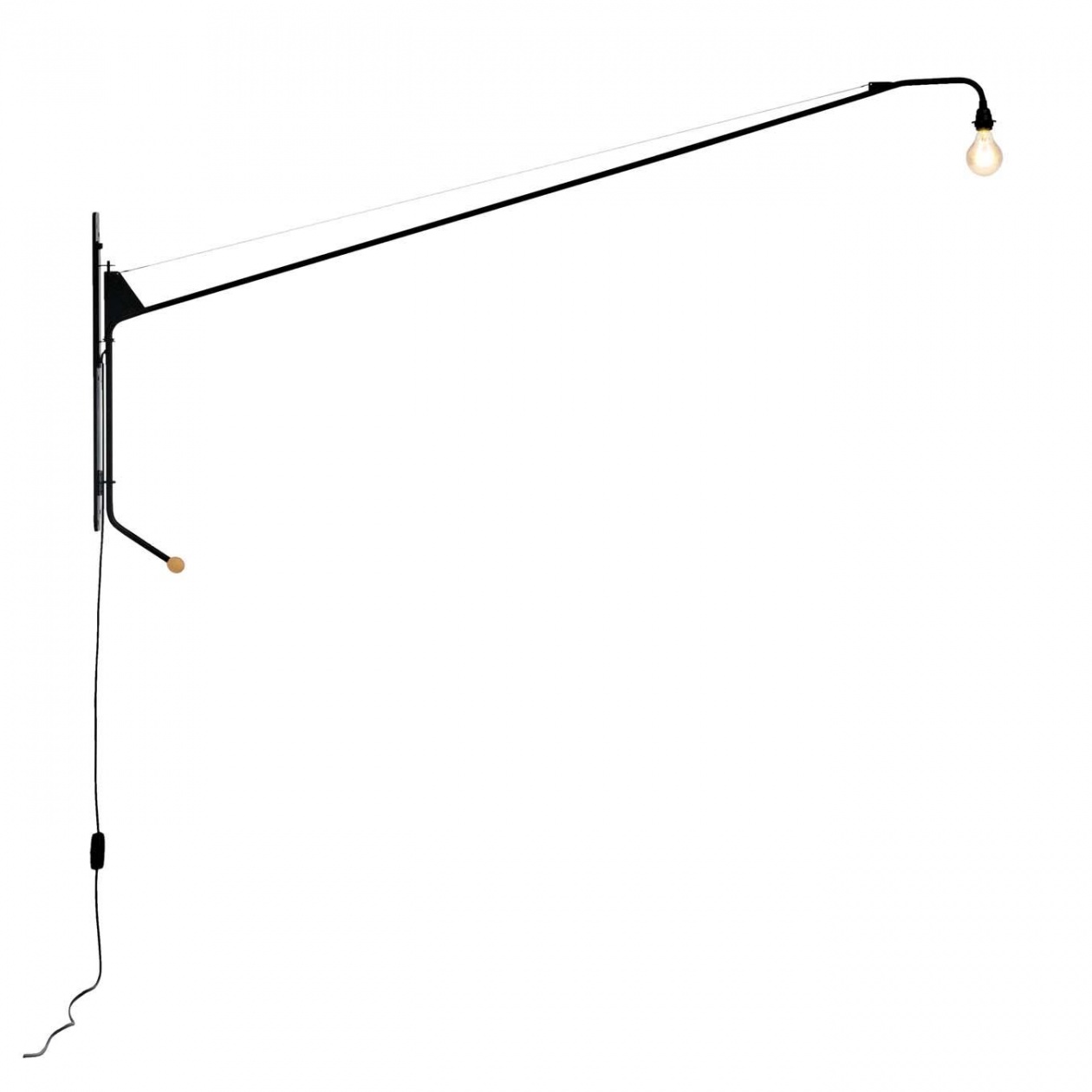 Vitra - Potence Wandleuchte - tiefschwarz/pulverbeschichtet/LxBxH 203x5x109cm von Vitra