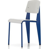 Vitra - Prouvé Standard SP Chair, Bleu Marcoule (glatt) / warmgrey, Filzgleiter (Hartboden) von Vitra