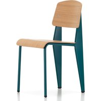 Vitra - Prouvé Standard Stuhl, Eiche natur / Bleu Dynastie (Filzgleiter) von Vitra